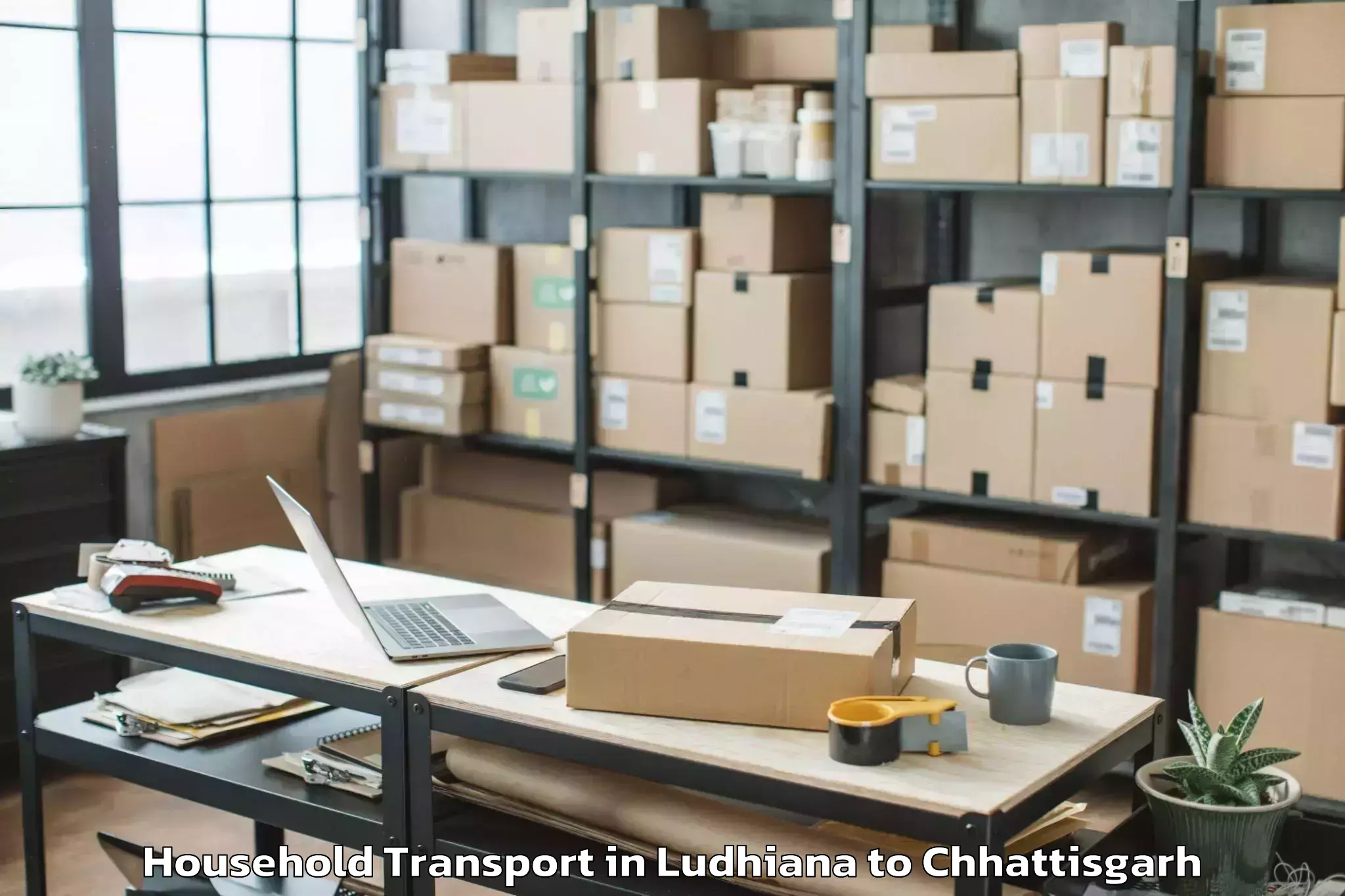 Easy Ludhiana to Kirandul Household Transport Booking